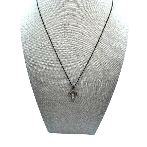 Vintage Danecraft 925 Sterling Silver Cross Necklace With Cubic Zirconia     A73 - Picture 3 of 12
